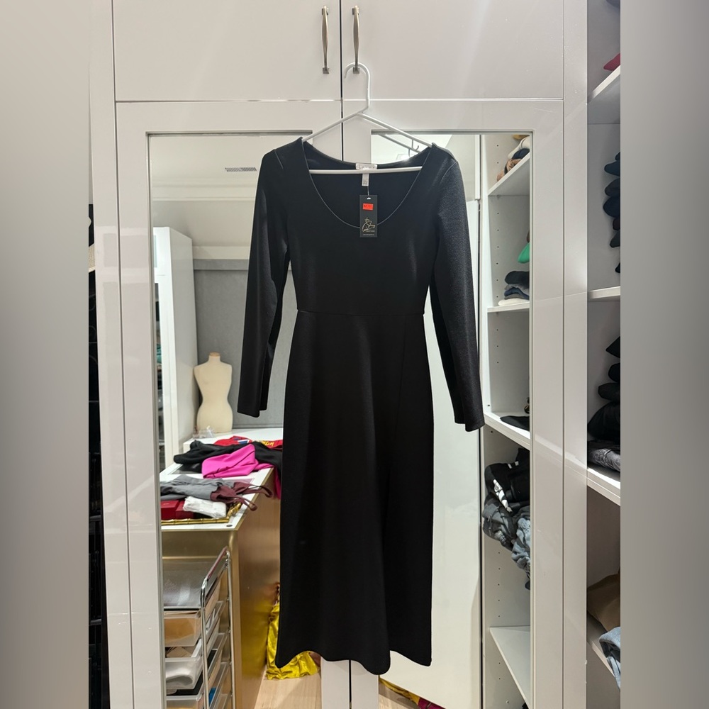Leith Black Long Sleeve Dress